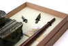 Bortoletti Tiziano writing set inkwell with elegant design, featuring a glass inkwell on a decorative base.