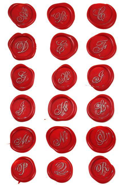 Bortoletti Script Monogram Wax Seal with elegant engraved design on a metallic seal stamp.