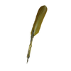 Le Potier D'Etain bronze filigree feather ink quill with dark green accents, elegant writing instrument for calligraphy and artistry.
