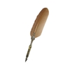 Le Potier D'Etain bronze feather ink quill with intricate filigree design, perfect for calligraphy and writing.