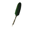 Bronze Feather Ink Quill with Fleur de Lis design by Le Potier D'Etain, featuring intricate bronze detailing and green accents.