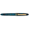 Closed Esterbrook x BUNGUBOX Kingfisher Limited Edition Estie fountain pen with vibrant blue and gold accents.