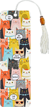 Peter Pauper Press beaded bookmark with colorful beads and tassel, designed for cat lovers and book enthusiasts.