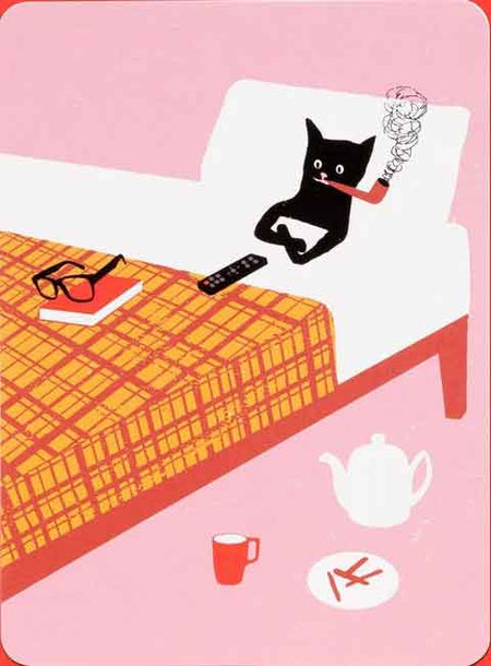 Set of Le Chat Noir note cards and envelopes by Catffirmations featuring elegant black cat artwork on high-quality paper.