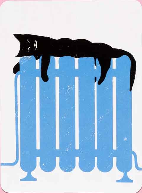 Set of Le Chat Noir note cards and envelopes by Catffirmations, featuring elegant black cat illustrations on high-quality paper.