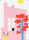 Set of Le Chat Noir note cards and envelopes by Catffirmations, featuring elegant black cat illustrations on high-quality paper.