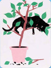 Set of Le Chat Noir note cards and envelopes by Catffirmations featuring elegant black cat artwork for stylish correspondence.