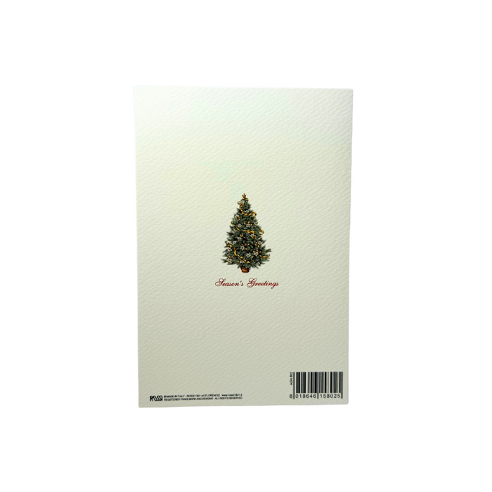 Rossi Christmas Card featuring festive candy canes and holiday-themed design on a Christmas tree background.