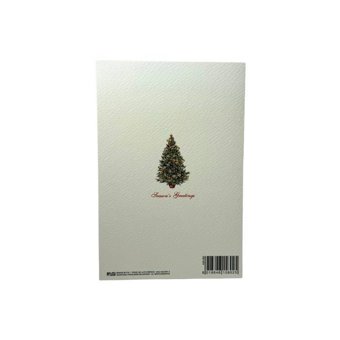 Rossi Christmas Cards featuring a festive Christmas tree decorated with colorful fruit and magnolia accents.