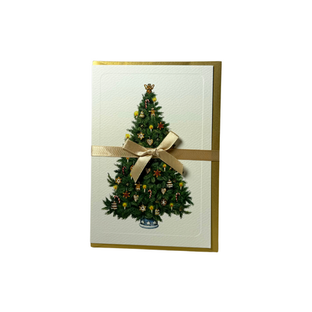 Rossi Christmas card featuring festive candy canes and holiday decorations on a Christmas tree background.