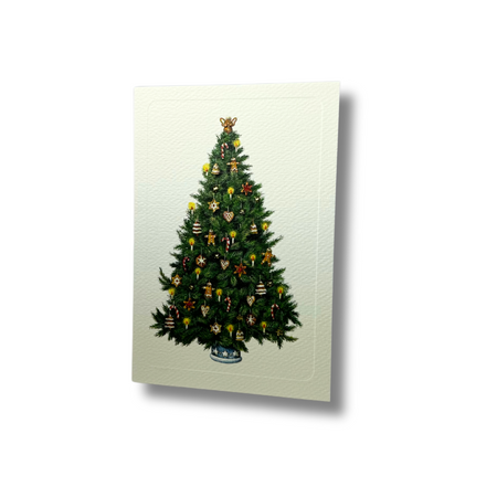 Rossi Christmas card featuring colorful candy canes and festive holiday design on a Christmas tree background.