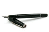 Cleo Skribent Classic Palladium fountain pen with black lacquer finish and extra-fine nib, cartridge/converter style.