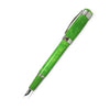 Cleo Skribent Aura fountain pen in Green Mamba with a sleek design and fine nib, perfect for elegant writing.