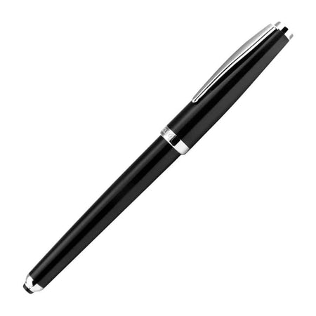 Cleo Skribent Cleo Colour fountain pen in black with fine nib, showcasing sleek design and smooth ink flow.