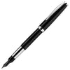 Cleo Skribent Cleo Colour black fountain pen with fine nib, elegant writing instrument for smooth ink flow.