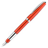 Cleo Skribent Cleo Colour red fountain pen with fine nib, featuring sleek design and vibrant red ink.