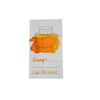 Cleo Skribent bottled fountain pen ink in vibrant mango color, shown in a glass ink bottle with label.