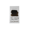 Cleo Skribent bottled fountain pen ink in sepia black, shown in a glass ink bottle with a black screw cap.