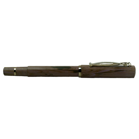Cleo Skribent Natura rollerball pen with dark wood finish and sleek design, positioned on a neutral background.
