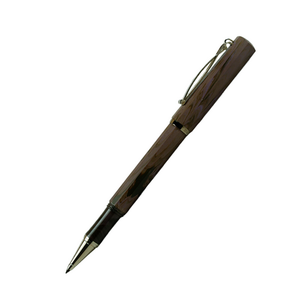 Cleo Skribent Natura rollerball pen with dark wood finish and sleek design, perfect for smooth writing.