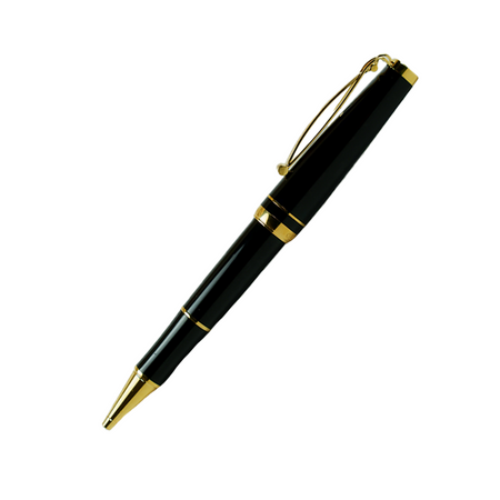 Cleo Skribent Skribent Gold black ballpoint pen with gold accents, sleek and elegant writing instrument.