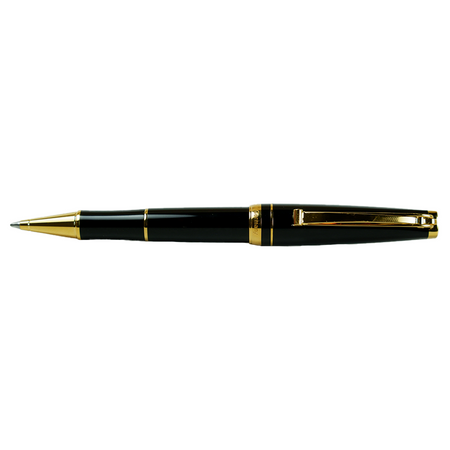 Cleo Skribent Skribent Gold black ballpoint pen with gold accents, sleek and elegant writing instrument.
