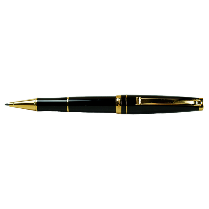 Cleo Skribent Skribent Gold black ballpoint pen with gold accents, sleek and elegant writing instrument.