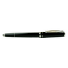 Cleo Skribent Skribent Platinum rollerball pen with black body and silver accents, showcasing a sleek and elegant writing instrument.