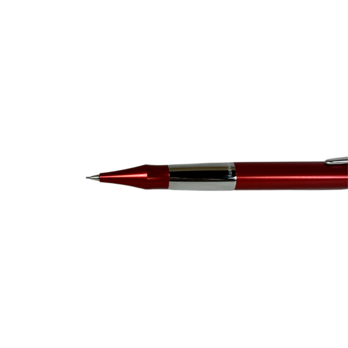 Red Cleo Skribent Cleo Colour mechanical pencil with a sleek design and metal clip, perfect for precise writing and drawing.