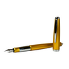 Cleo Skribent Cleo Colour fountain pen with gold finish, featuring a sleek design and gold nib on a white background.