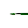 Green Cleo Skribent ballpoint pen with smooth ink flow and sleek design, shown against a plain background.