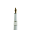 Cleo Skribent Classic Paladium fountain pen with white body, open 14k gold nib, piston filling mechanism, silver accents