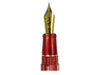 Conway Stewart Series 100 Red Candy Spaghetti fountain pen with an extra-fine nib, showcasing its vibrant red resin body and elegant design.