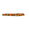 Conway Stewart Model 100 Arlecchino fountain pen with a fine nib, featuring a colorful, patterned barrel and gold accents.