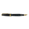 Conway Stewart Model 100 Blue Lace fountain pen with fine nib, showcasing its elegant blue lace design and polished metal accents.
