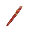Conway Stewart Model 100 Mosaic Red fountain pen with fine nib, featuring a vibrant red and mosaic design.