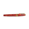 Conway Stewart Model 100 Mosaic Red fountain pen with fine nib, featuring a vibrant red and mosaic design on a smooth barrel.