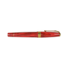Conway Stewart Model 100 Red Flame fountain pen with gold nib and vibrant red and orange flame design.