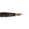 Conway Stewart Model 100 Tortoise fountain pen with gold clip and fine nib, showcasing its classic design and tortoise pattern.