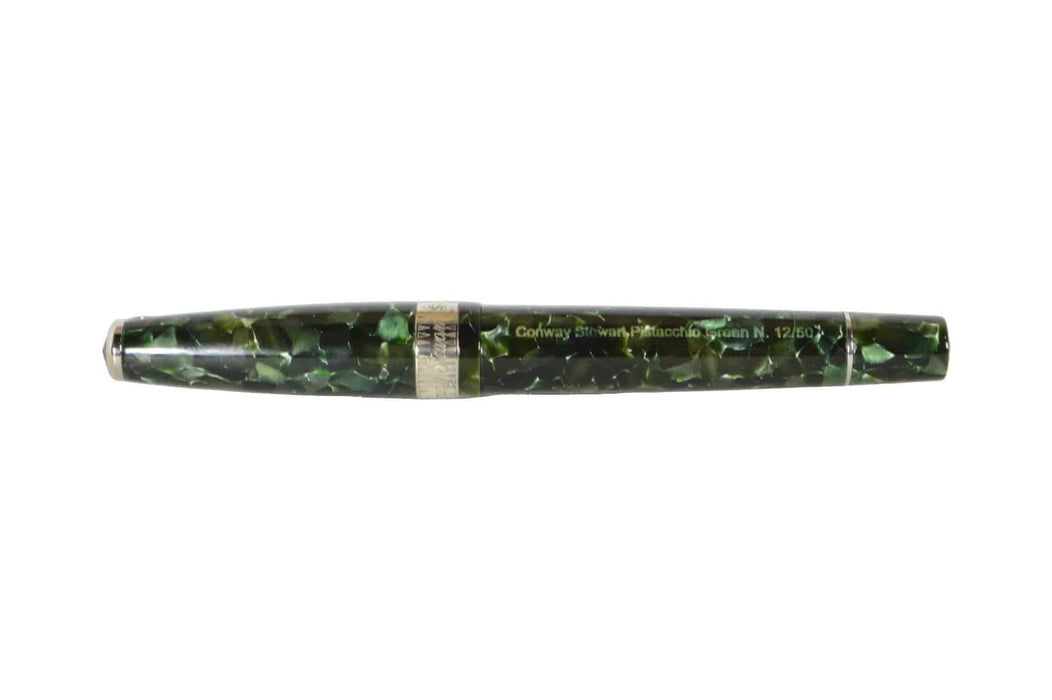 Conway Stewart Model 100 fountain pen in pistachio green limited edition with gold accents and fine nib.