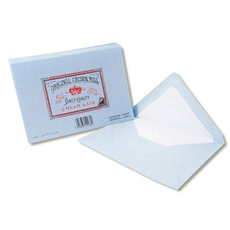 Pink Crown Mill Classic Laid Envelopes for A5, elegant paper envelopes with textured finish, suitable for formal correspondence.