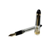 Pilot Custom 823 fountain pen with clear resin barrel and gold accents, showcasing its elegant design and craftsmanship.
