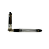 Pilot Custom 823 fountain pen with clear resin barrel and gold accents, showcasing elegant design and fine writing instrument features.