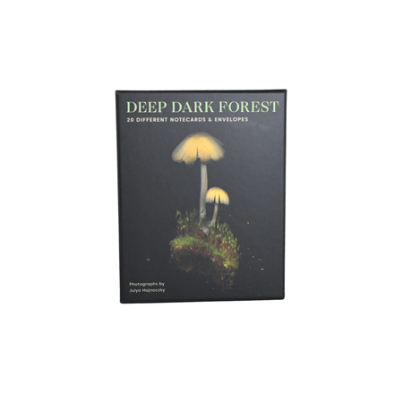 Deep Dark Forest notecards and envelopes featuring dark, forest-themed designs for elegant stationery use.