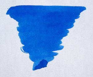Diamine fountain pen ink cartridge in royal blue, international size, with a clear plastic body and brand label visible.