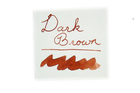 Diamine dark brown bottled fountain pen ink in a 30ml glass bottle, ideal for writing and calligraphy.