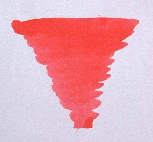 Diamine Flamingo Pink bottled fountain pen ink, 30ml, vibrant pink ink for fountain pens, shown in a clear glass bottle.