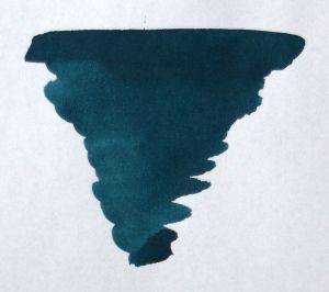 Diamine bottled fountain pen ink in teal color, 30ml glass bottle with ink visible inside, ideal for writing and calligraphy.