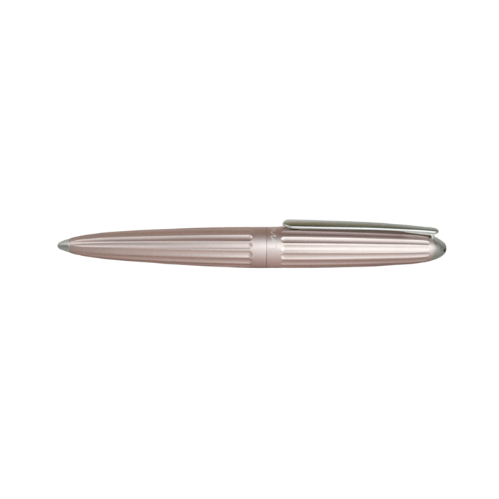 Diplomat Aero fountain pen in antique rose with an extra-fine nib, showcasing elegant design and smooth writing quality.