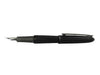 Black Diplomat Aero fountain pen with gold accents, featuring an elegant design and fine nib for smooth writing.